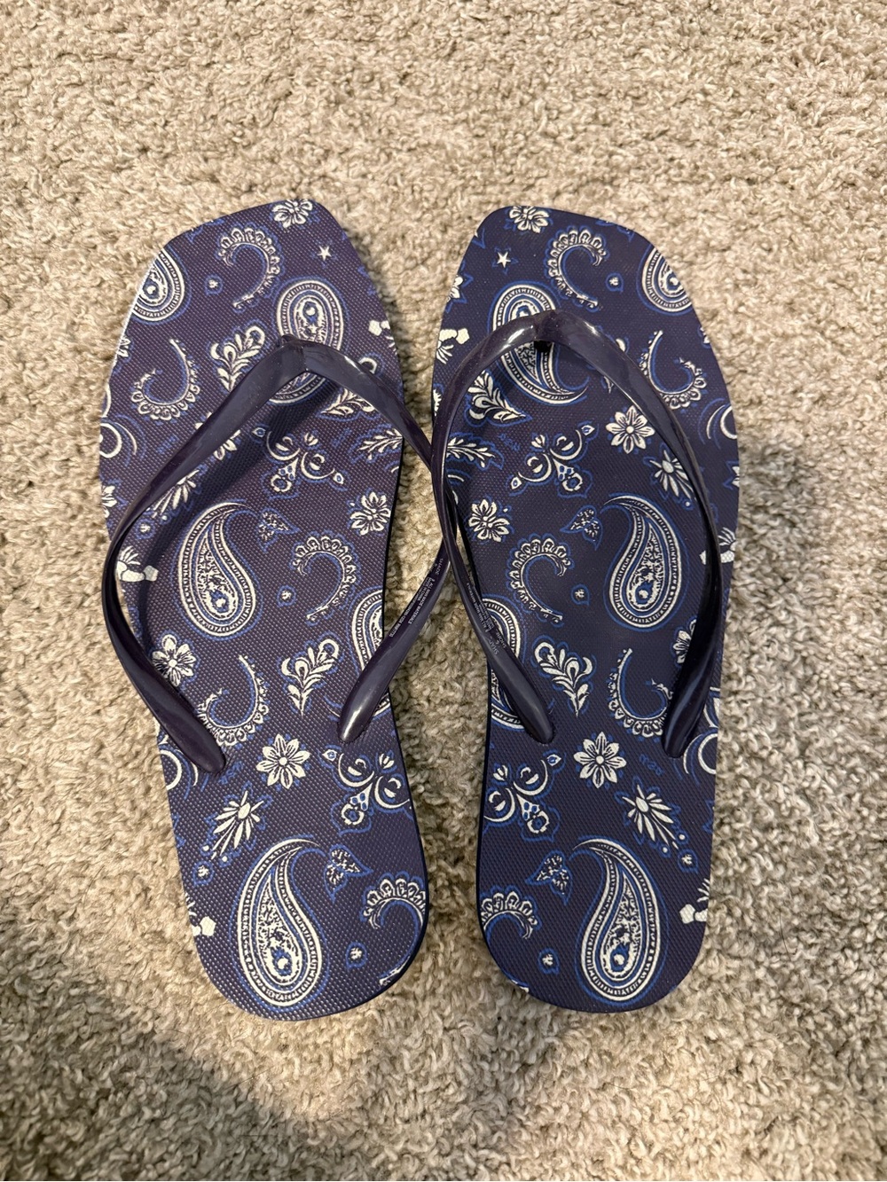 Target Navy Blue Paisley Flip Flop Sandals